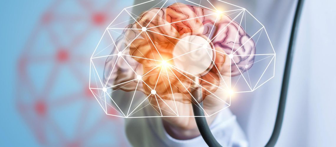 doctor-holds-brain-with-stethoscope-foreground